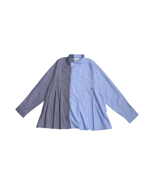antiqua(アンティカ)の「アシメストライプシャツ(シャツ/ブラウス・レディース・ブルー/ブラック・ONESIZE)」の16枚目の写真