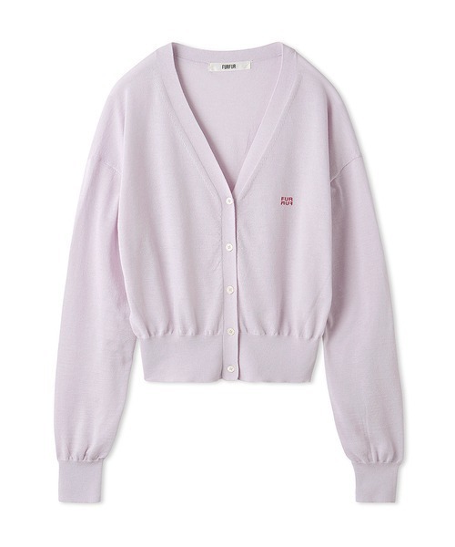 FURFUR（ファーファー）の「ロゴ刺繍Vネックカーディガン（カーディガン/ボレロ・レディース・ブラック/グレー/ピンク/ターコイズブルー・FREE）」の4枚目の写真