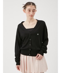 ロゴ刺繍Vネックカーディガン