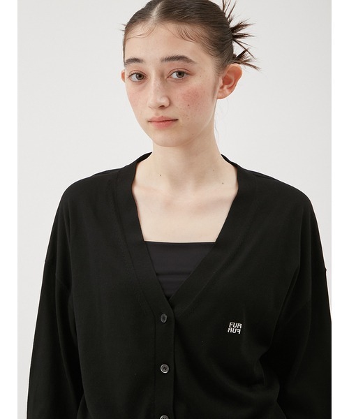 FURFUR（ファーファー）の「ロゴ刺繍Vネックカーディガン（カーディガン/ボレロ・レディース・ブラック/グレー/ピンク/ターコイズブルー・FREE）」の8枚目の写真