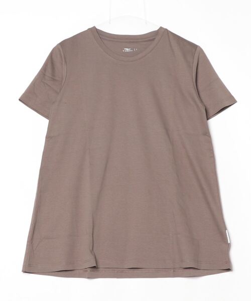 TIGORA(ティゴラ)の「ティゴラ TIGORA UVカットシルキーコットンAラインTシャツ(Tシャツ/カットソー・レディース・ブラック/ブラウン・S/M/L/XL)」の1枚目の写真
