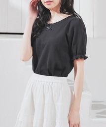 Honeys | レース付ワッフルトップス(Tシャツ/カットソー)
