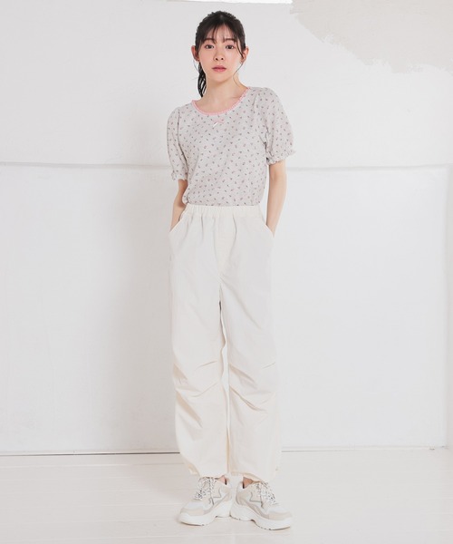 Honeys（ハニーズ）の「レース付ワッフルトップス（Tシャツ/カットソー・レディース・ベージュ系その他/レッド/ホワイト/ホワイト系その他/ブラック・M/L/S）」の12枚目の写真