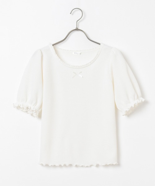 Honeys（ハニーズ）の「レース付ワッフルトップス（Tシャツ/カットソー・レディース・ベージュ系その他/レッド/ホワイト/ホワイト系その他/ブラック・M/L/S）」の14枚目の写真