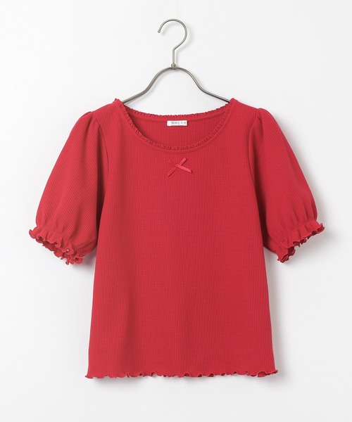 Honeys（ハニーズ）の「レース付ワッフルトップス（Tシャツ/カットソー・レディース・ベージュ系その他/レッド/ホワイト/ホワイト系その他/ブラック・M/L/S）」の18枚目の写真