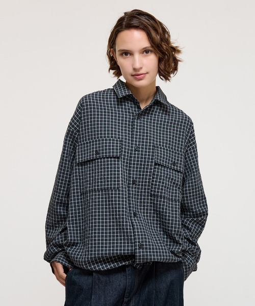 SEERSUCKER LS CHECK SHIRT / シアサッカーLSチェックシャツ