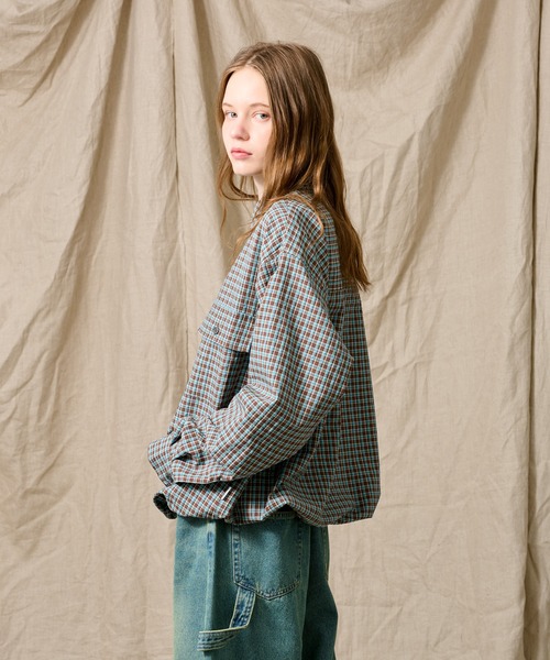 WETTEMPT(ウィテンプト)の「SEERSUCKER LS CHECK SHIRT / シアサッカーLSチェックシャツ(シャツ/ブラウス・メンズ・オフホワイト/ネイビー/ブラウン/オレンジ/ブラック・LARGE/SMALL/MEDIUM)」の12枚目の写真