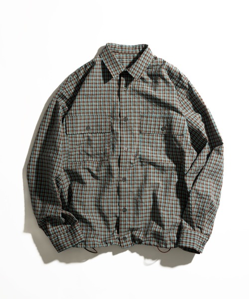関税送料込♪GANN/シアサッカー チェックシャツドレス SEERSUCKER CHECKED SHIRT / シアサッカーチェックシャツ