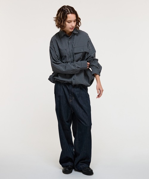 SEERSUCKER LS CHECK SHIRT / シアサッカーLSチェックシャツ