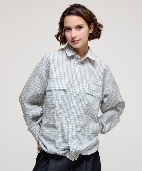 SEERSUCKER LS CHECK SHIRT / シアサッカーLSチェックシャツ
