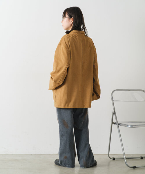 WHIMSIC(ウィムジック)の「【UNISEX/2サイズ展開】ヴィーガンスウェードレザーチャイナジャケット(その他アウター・メンズ・キャメル/ブラック/アイボリー・1/2)」の11枚目の写真