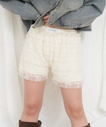 レースフリルティアードミニスカパン