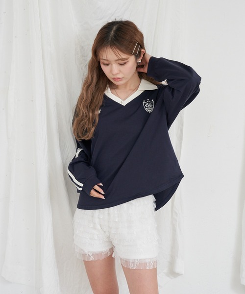 RAY CASSIN（レイカズン）の「レースフリルティアードミニスカパン（その他パンツ・レディース・グレー系その他2/ホワイト/ホワイト系その他2・FREE）」の4枚目の写真