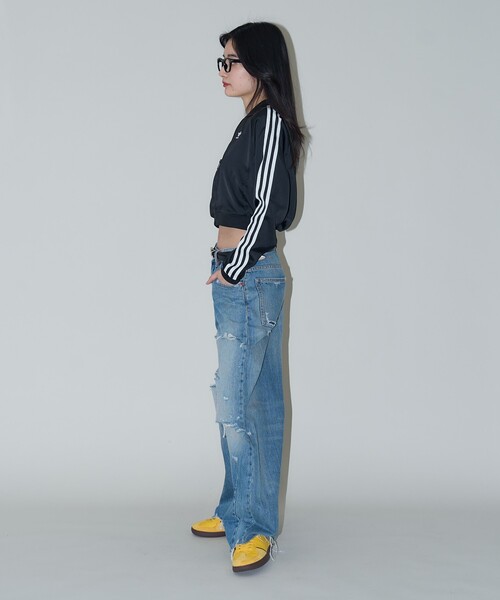 adidas（アディダス）の「adidas/アディダス アディカラー サテン トラックトップ　限定展開（カーディガン/ボレロ・レディース・ブラック・LARGE/MEDIUM）」の8枚目の写真