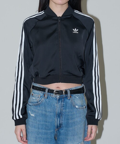 adidas（アディダス）の「adidas/アディダス アディカラー サテン トラックトップ　限定展開（カーディガン/ボレロ・レディース・ブラック・LARGE/MEDIUM）」の12枚目の写真