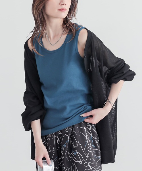 n'OrLABEL（ノアールレーベル）の「『リブタンクトップ』（タンクトップ・レディース・ブラック系その他/杢グレー/ブルー/ブラック/アイボリー・2/1）」の5枚目の写真