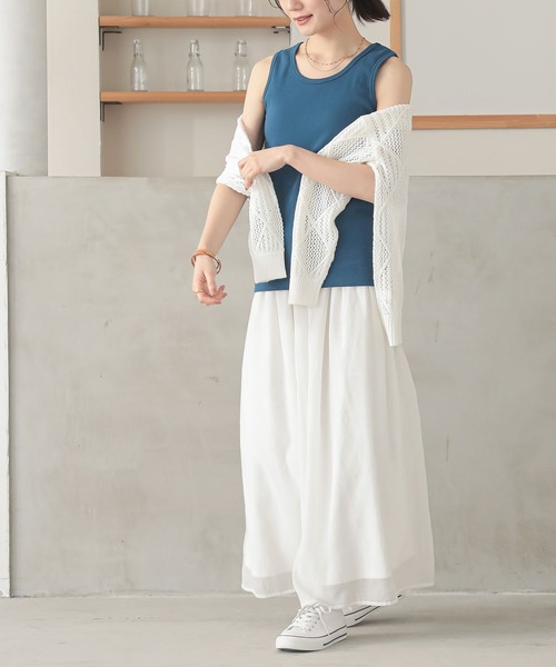 n'OrLABEL（ノアールレーベル）の「『リブタンクトップ』（タンクトップ・レディース・ブラック系その他/杢グレー/ブルー/ブラック/アイボリー・2/1）」の18枚目の写真