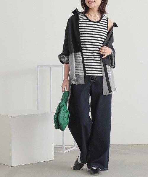 n'OrLABEL（ノアールレーベル）の「『リブタンクトップ』（タンクトップ・レディース・ブラック系その他/杢グレー/ブルー/ブラック/アイボリー・2/1）」の14枚目の写真