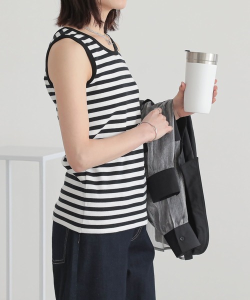 n'OrLABEL（ノアールレーベル）の「『リブタンクトップ』（タンクトップ・レディース・ブラック系その他/杢グレー/ブルー/ブラック/アイボリー・2/1）」の12枚目の写真