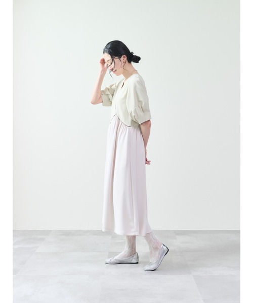 DOLLUPOOPS（ドールアップウップス）の「配色パイピングパネルフレアワンピース（ワンピース・レディース・ベージュ/ブラック・38）」の3枚目の写真