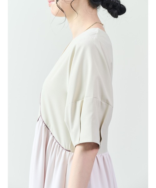 DOLLUPOOPS（ドールアップウップス）の「配色パイピングパネルフレアワンピース（ワンピース・レディース・ベージュ/ブラック・38）」の11枚目の写真