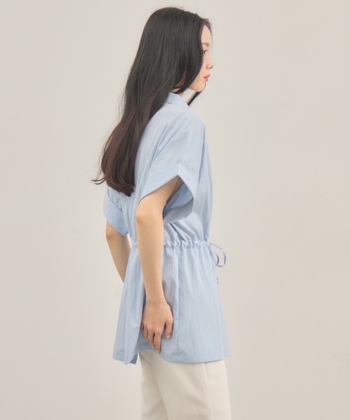 NEUNA(ヌナ)の「ウエストマークドロップブラウス(シャツ/ブラウス・レディース・サックスブルー/オフホワイト・FREE)」の10枚目の写真