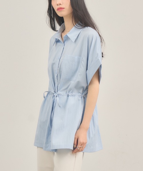 NEUNA(ヌナ)の「ウエストマークドロップブラウス(シャツ/ブラウス・レディース・サックスブルー/オフホワイト・FREE)」の5枚目の写真