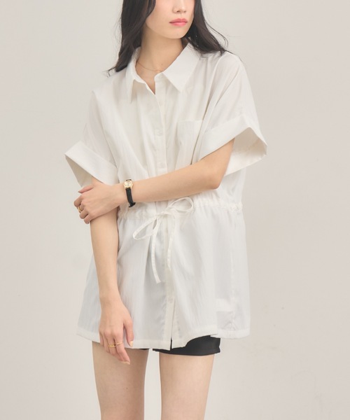 NEUNA(ヌナ)の「ウエストマークドロップブラウス(シャツ/ブラウス・レディース・サックスブルー/オフホワイト・FREE)」の14枚目の写真