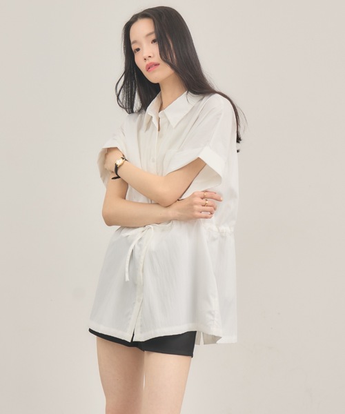 NEUNA(ヌナ)の「ウエストマークドロップブラウス(シャツ/ブラウス・レディース・サックスブルー/オフホワイト・FREE)」の12枚目の写真