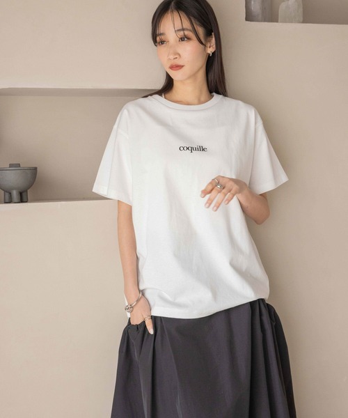 LOWRYS FARM(ローリーズファーム)の「アソートロゴTEE 288814(Tシャツ/カットソー・レディース・オフホワイト/グレー/チャコールグレー/ブルー・FREE)」の18枚目の写真
