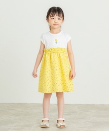 la poche biscuit | 花柄ドッキングワンピース(ワンピース)