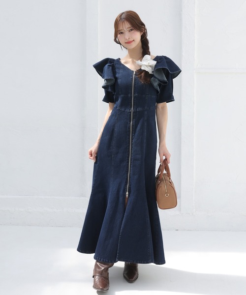 春~夏人気♥グラデーションデニムワンピース★(25_5_8) 2024年夏新作 レディース服 ワンピース ロングワンピース デニム