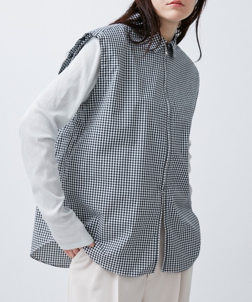 M TO R（ムウトアール）の「2WAY PADDED L/S GGM CHECK SHIRTS（シャツ/ブラウス・レディース・ブルー/ブラック・38/40/42）」の5枚目の写真