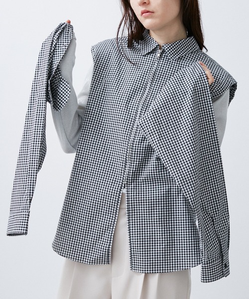 M TO R（ムウトアール）の「2WAY PADDED L/S GGM CHECK SHIRTS（シャツ/ブラウス・レディース・ブルー/ブラック・38/40/42）」の14枚目の写真