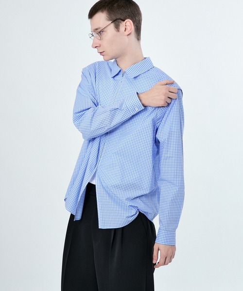 M TO R（ムウトアール）の「2WAY PADDED L/S GGM CHECK SHIRTS（シャツ/ブラウス・レディース・ブルー/ブラック・38/40/42）」の15枚目の写真