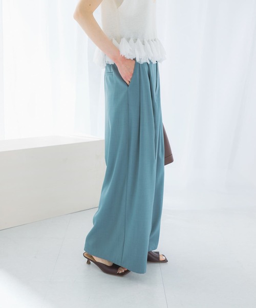 URBAN RESEARCH ROSSO WOMEN(アーバンリサーチ ロッソ)の「ハイウエストワイドパンツ(その他パンツ・レディース・ライトベージュ/ブルー・38/36)」の21枚目の写真