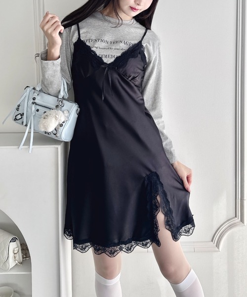 Loueme(ルエム)の「スリットレースランジェリーキャミワンピース(ワンピース・レディース・ホワイト/ブラック/ピンク・FREE)」の19枚目の写真