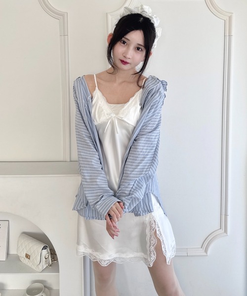 Loueme(ルエム)の「スリットレースランジェリーキャミワンピース(ワンピース・レディース・ホワイト/ブラック/ピンク・FREE)」の15枚目の写真