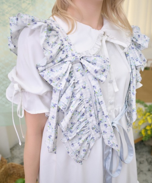 kutir（クティール）の「【クティールとレトロ】SET着用可　2WAYフリルリボンハーネス（その他トップス・レディース・グリーン/アイボリー/ブルー/ベージュ/ブルー系その他/ブラック/パープル/オレンジ/レッド/ダークグリーン・FREE）」の7枚目の写真