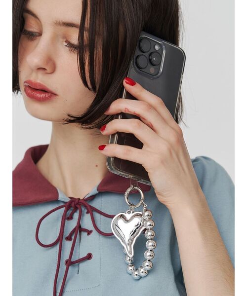 jouetie（ジュエティ）の「ハートモチーフビーズチャーム（チャーム・レディース・クリア/シルバー・FREE）」の2枚目の写真