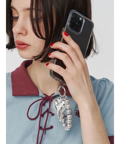 jouetie（ジュエティ）の「ハートモチーフビーズチャーム（チャーム・レディース・クリア/シルバー・FREE）」の5枚目の写真