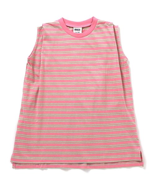 BREEZE(ブリーズ)の「【WEB限定/ジュニア対応】ボーダーワンピース(ワンピース・キッズ・オレンジ/パープル/ミント/ピンク/ブラック・90/100/80/140/110/130/120)」の2枚目の写真