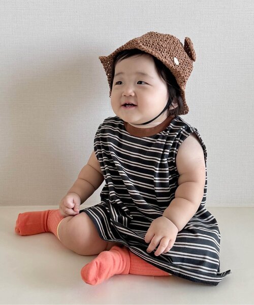 BREEZE(ブリーズ)の「【WEB限定/ジュニア対応】ボーダーワンピース(ワンピース・キッズ・オレンジ/パープル/ミント/ピンク/ブラック・90/100/80/140/110/130/120)」の6枚目の写真