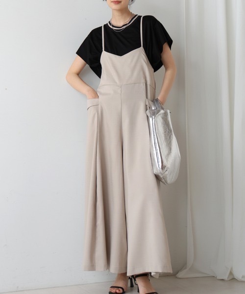 Bou Jeloud（ブージュルード）の「キャミタックサロペット（サロペット/オーバーオール・レディース・ブラック/ベージュ・MEDIUM）」の3枚目の写真