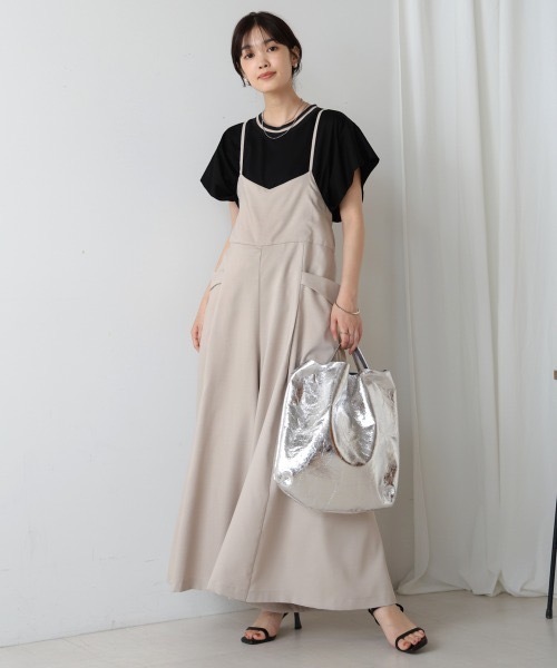 Bou Jeloud（ブージュルード）の「キャミタックサロペット（サロペット/オーバーオール・レディース・ブラック/ベージュ・MEDIUM）」の4枚目の写真