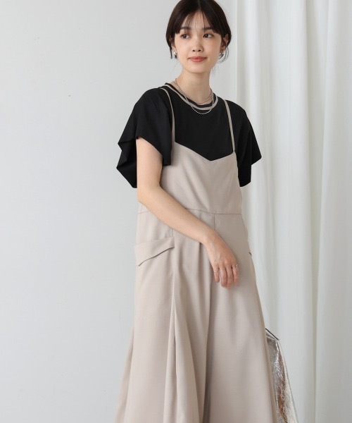 Bou Jeloud（ブージュルード）の「キャミタックサロペット（サロペット/オーバーオール・レディース・ブラック/ベージュ・MEDIUM）」の5枚目の写真