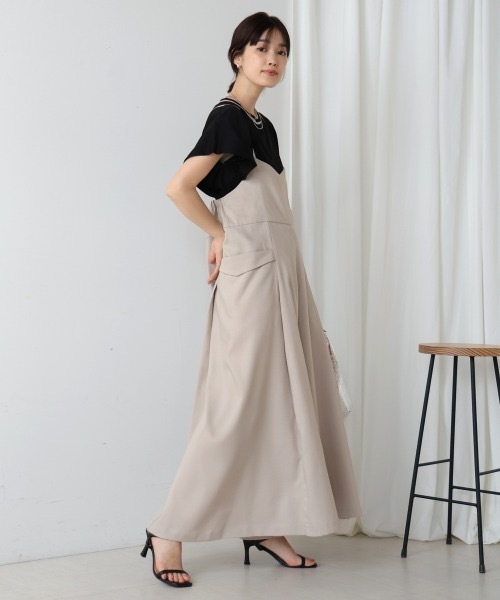 Bou Jeloud（ブージュルード）の「キャミタックサロペット（サロペット/オーバーオール・レディース・ブラック/ベージュ・MEDIUM）」の7枚目の写真