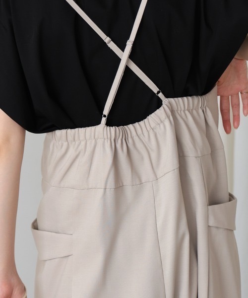 Bou Jeloud（ブージュルード）の「キャミタックサロペット（サロペット/オーバーオール・レディース・ブラック/ベージュ・MEDIUM）」の11枚目の写真