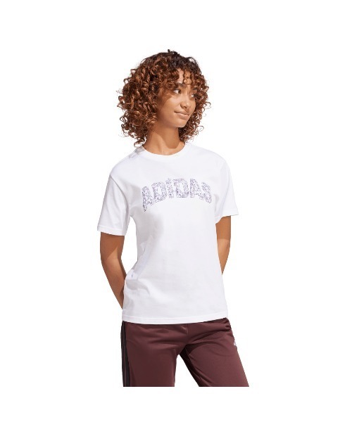 adidas(アディダス)の「アディダス adidas Tech Illustrate Graphic 半袖Tシャツ(Tシャツ/カットソー・レディース・ライトグレー/アイボリー・M/L)」の1枚目の写真