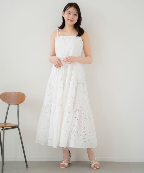 NOELA（ノエラ）の「【15周年】エンブロイダリーレースキャミワンピ（ワンピース・レディース・オフホワイト/ブラック/サックスブルー・S/M）」の16枚目の写真